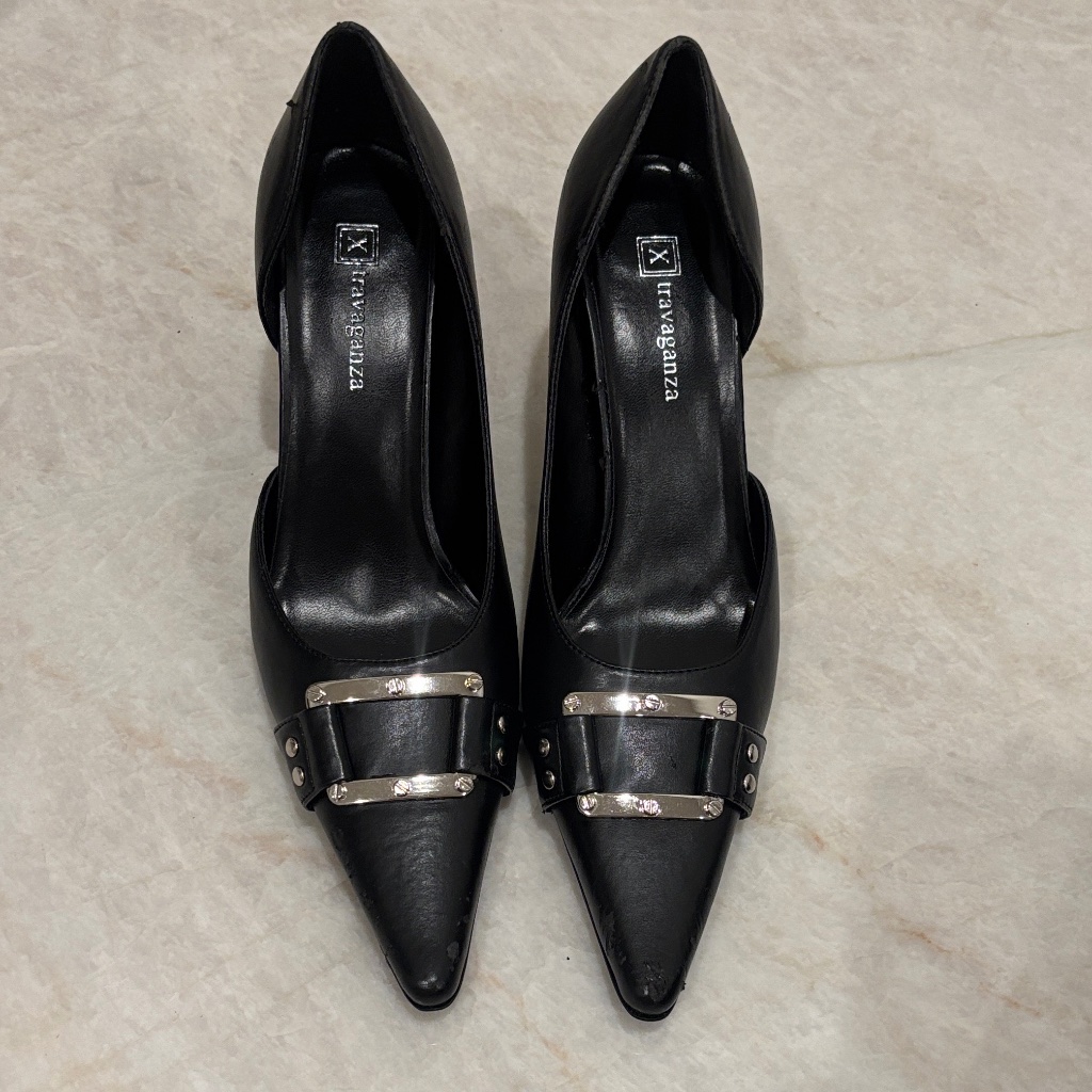 Extravaganza Paris Boutique Heels Eu 40 / Us 9.5 3.5” Cutout Metal Detailextra